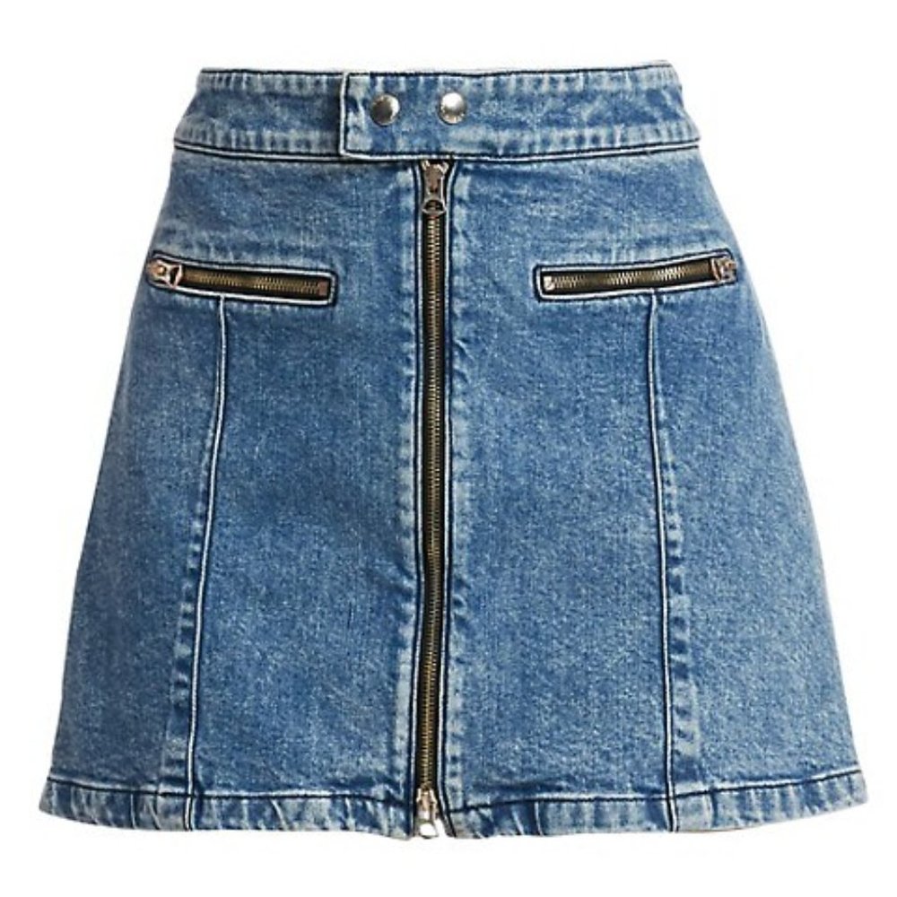 rag & bone Isabel Zip-Front Denim Mini Skirt - Picture 2 of 15